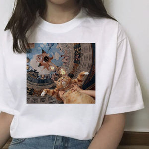 cat funny t shirt female