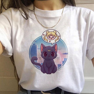 Sailor Moon T Shirt Cat