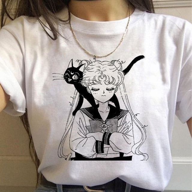 Sailor Moon T Shirt Cat