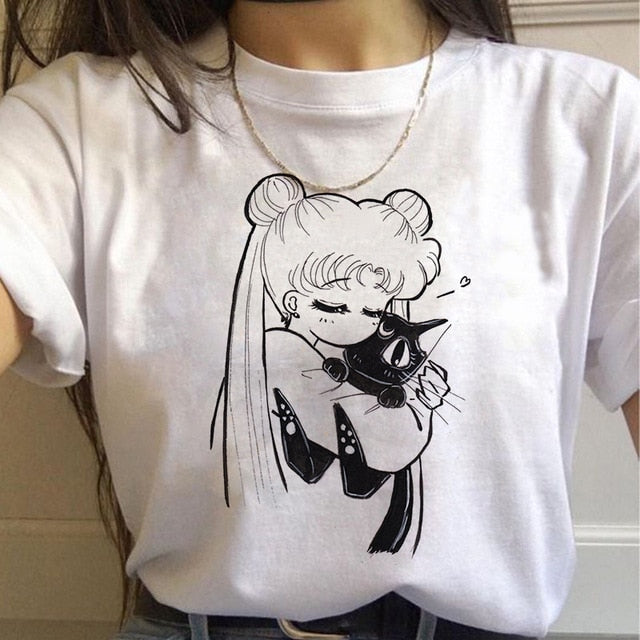 Sailor Moon T Shirt Cat