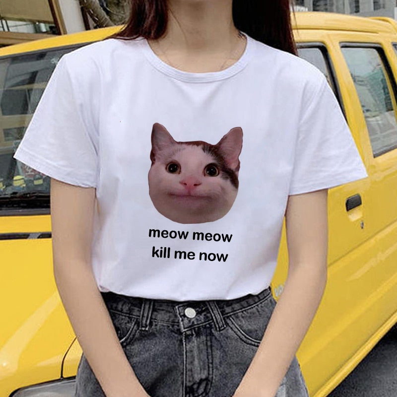 Showtly Meow Meow Kill Me T Shirt