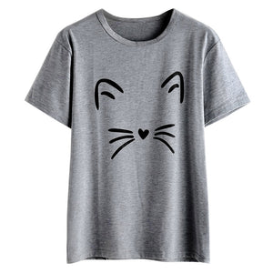 T shirt Cat Face Beard