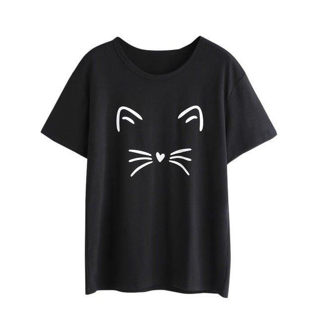 T shirt Cat Face Beard