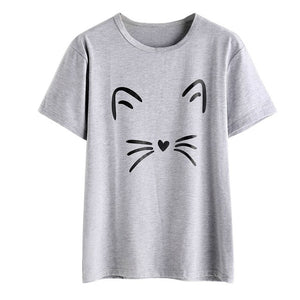 T shirt Cat Face Beard