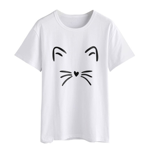 T shirt Cat Face Beard