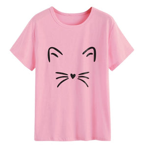 T shirt Cat Face Beard