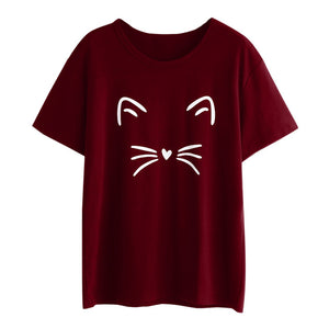 T shirt Cat Face Beard