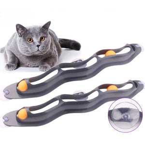 Window Mount Ball Track Toy For Cats