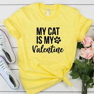 My Cat Is My Valentine Funny Tshirts