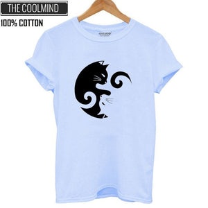 COOLMIND top quality cat T-shirt