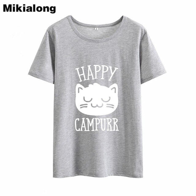 HAPPY CAMPURR Cat Tshirt