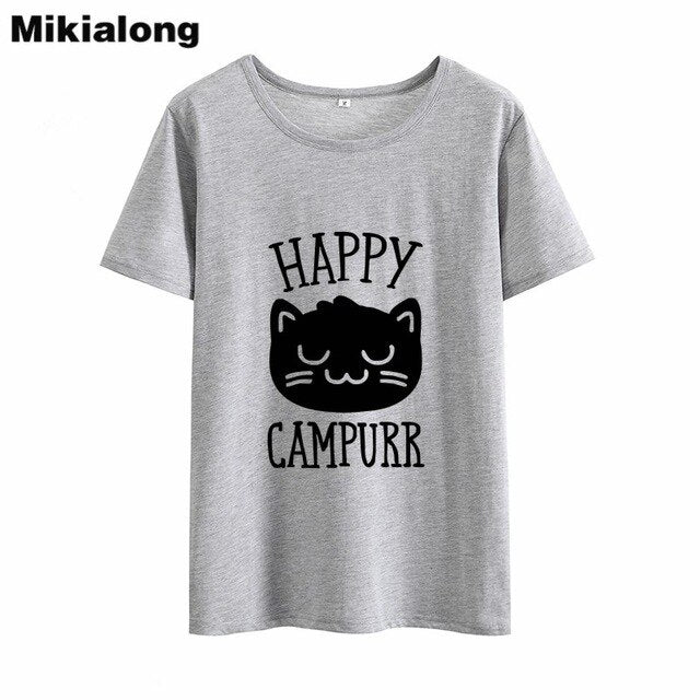 HAPPY CAMPURR Cat Tshirt