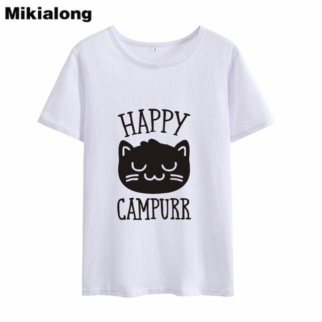 HAPPY CAMPURR Cat Tshirt