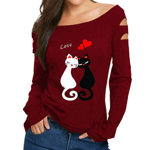 T-Shirts Women 2020 Love Cats